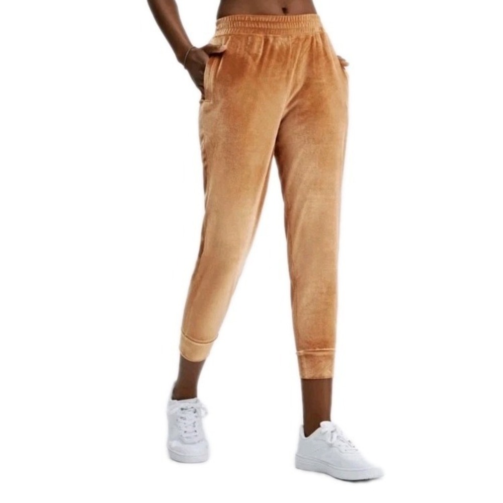 FABLETICS Daria Jogger Pants Sz XL Light Honey Luxe Velour Active Lounge Travel